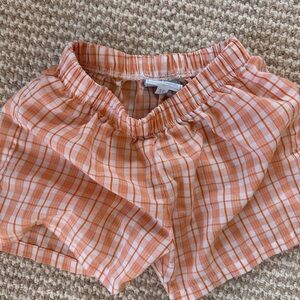 Little English Orange and White Checkered Shorts